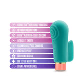 Aria Sensual AF Teal 3.25-Inch Finger Fin Vibrator