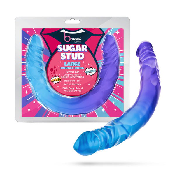 B Yours Sugar Stud Double Dildo 13.75in - Blue
