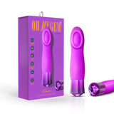 Oh My Gem Charm 5 Inch Warming G-Spot Vibrator in Amethyst - Made with Smooth Ultrasilk® Puria™ Silicone