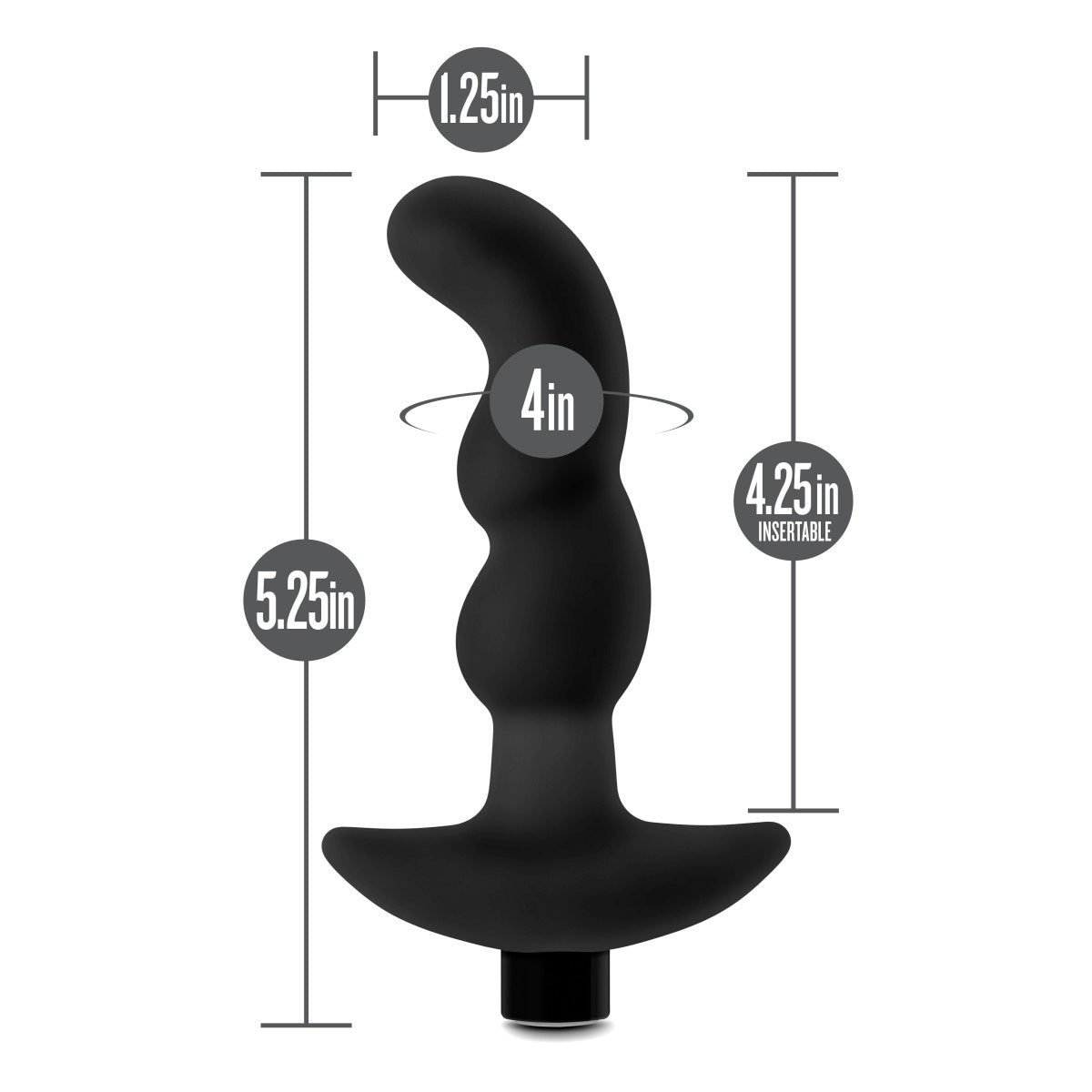 Anal Adventures Platinum - Silicone Vibrating Prostate Massager 03 - Black