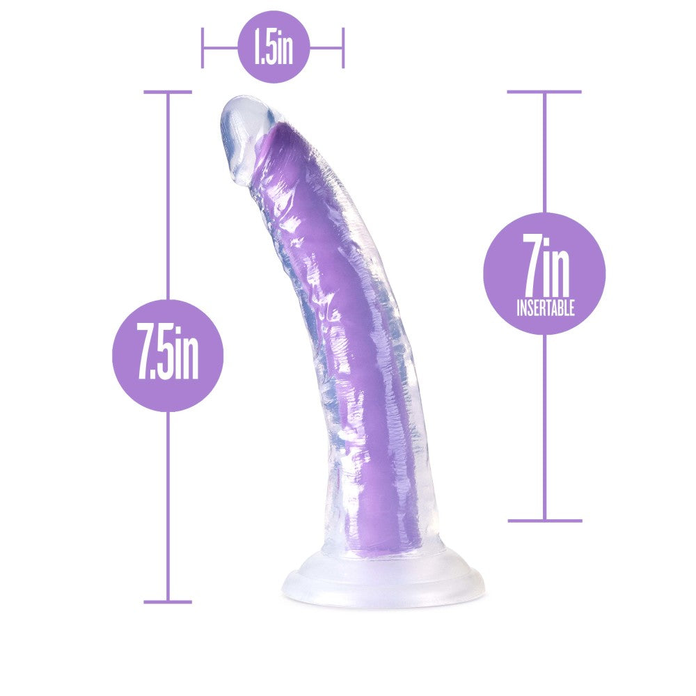 Neo Elite - Glow in the Dark - Light - 7 inch Silicone Dual Density Dong - Neon Purple