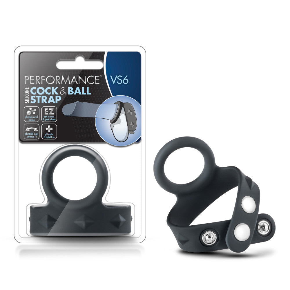 Performance - VS6 - Silicone Cock & Ball Strap - Black