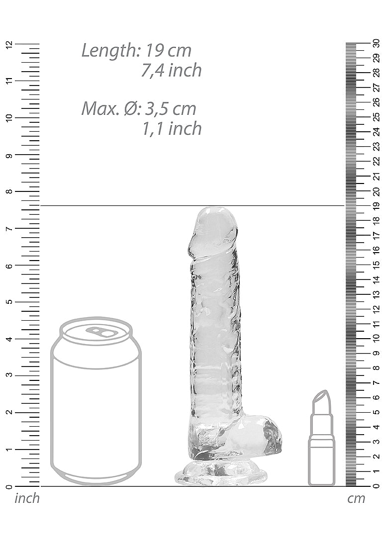 REALROCK Crystal 7 in Realistic Dong with Balls