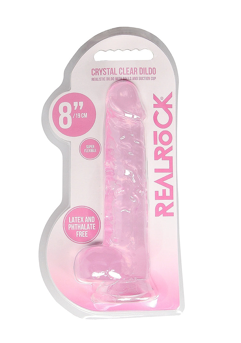 REALROCK Crystal 8 in Realistic Dong with Balls