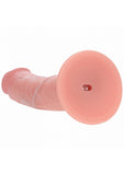 Realrock Dual Layered Rechargeable Silicone Curved Realistic Vibrating Dildo with Suction Cup 8in
