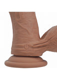 RealRock Rechargeable Silicone Dual Layered Vibrating Curved Dildo with Weighted Balls 8in