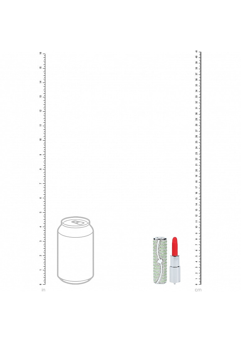 Loveline Candy Lipstick Rechargeable Silicone Vibrator with Interchangeable Heads - Green