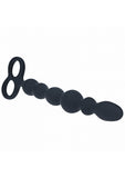 LEVELZ - Beaded Silicone Anal Probe with Double Loop - Black