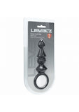 LEVELZ - Ribbed Silicone Anal Probe with Loop - Black