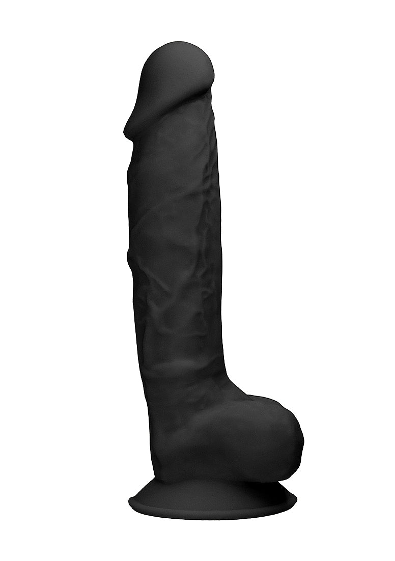 Silicone Dildo With Balls - 21,8 cm - Black