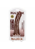 RealRock Realistic Skin - Curved Realistic Dildo with Suction Cup - 7" / 18 cm - Brown