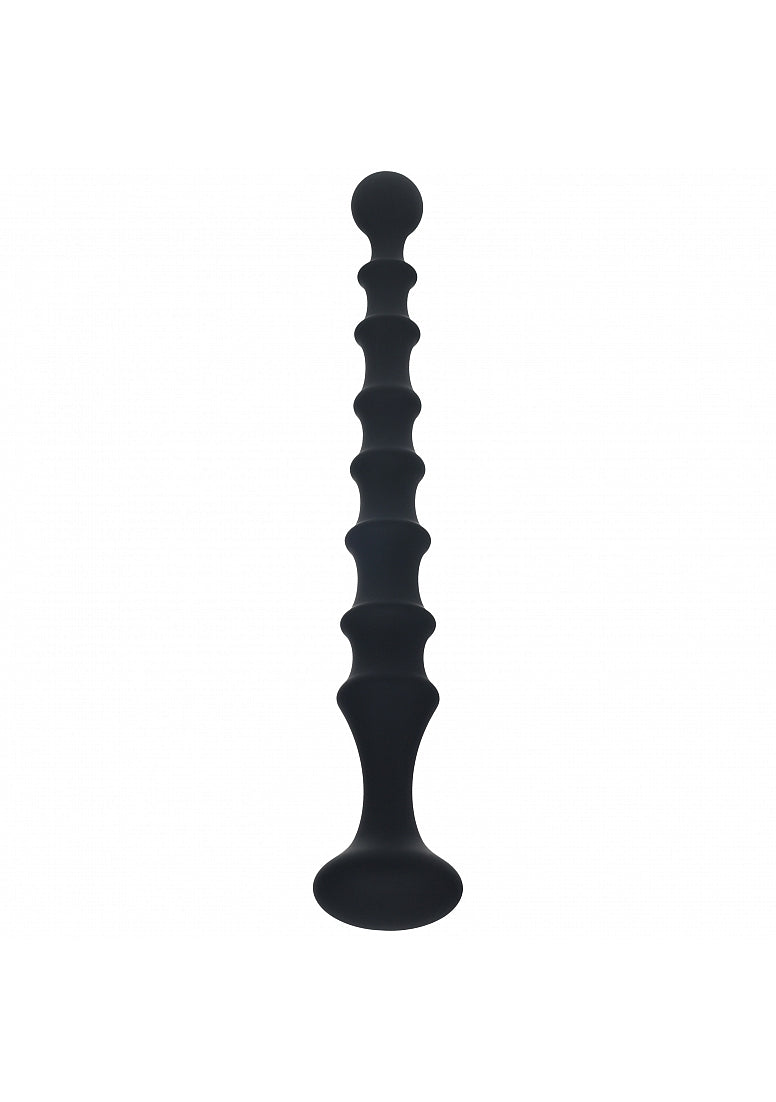 LEVELZ - Ribbed Silicone Flared Anal Probe - Black