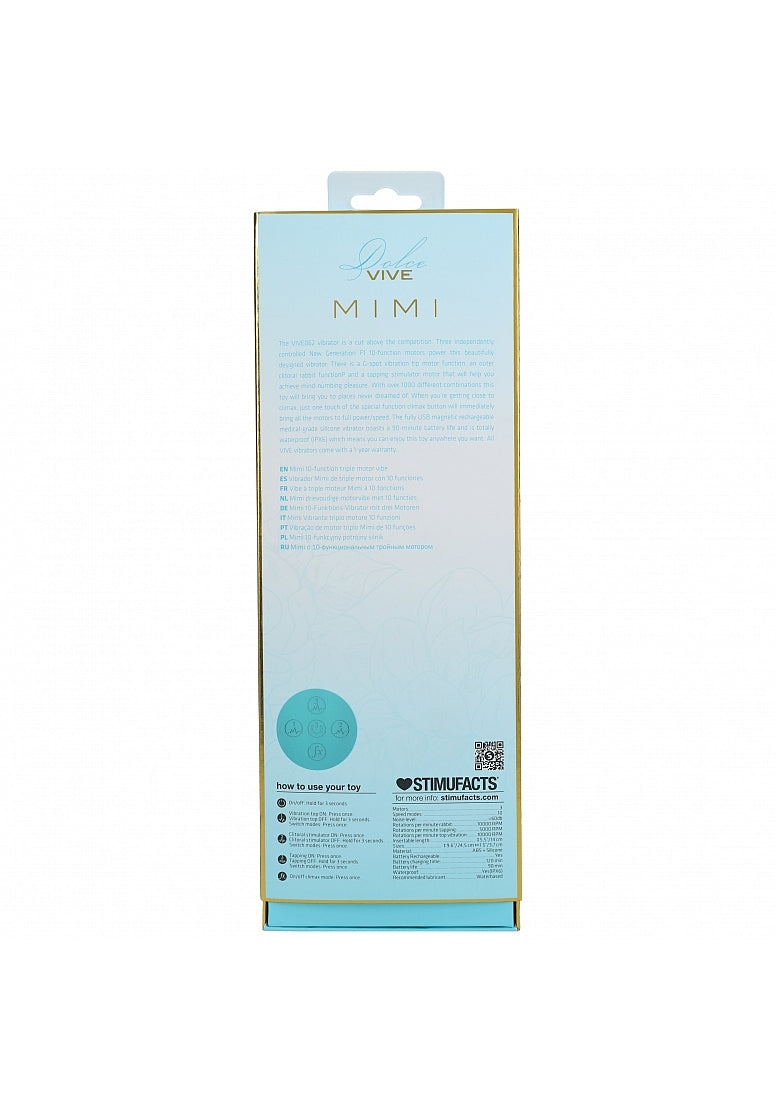 VIVE - Mimi - Rechargeable Triple Motor - G-Spot Vibrating and Tapping Rabbit