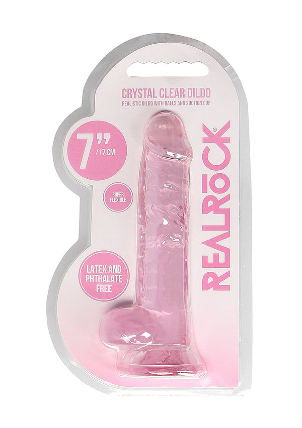 REALROCK Crystal 7 in Realistic Dong with Balls