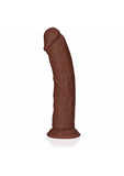 RealRock Realistic Skin - Curved Realistic Dildo with Suction Cup - 7" / 18 cm - Brown