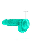 6" / 15 cm Realistic Dildo With Balls - Turquoise