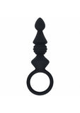 LEVELZ - Ribbed Silicone Anal Probe with Loop - Black