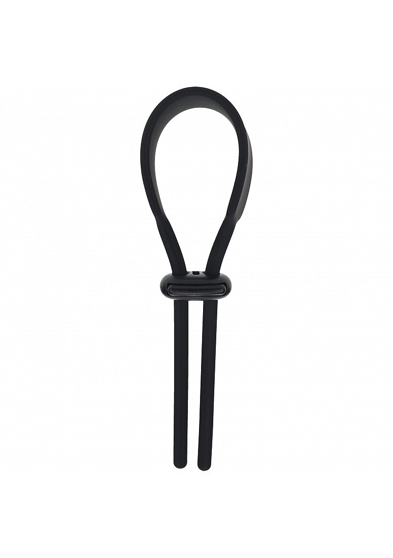 LEVELZ - Wide Adjustable Silicone Lasso Cock Ring - 5mm - Black