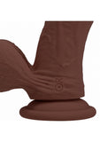 RealRock Rechargeable Silicone Dual Layered Vibrating Curved Dildo with Weighted Balls 8in