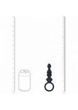 LEVELZ - Ribbed Silicone Anal Probe with Loop - Black
