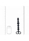 LEVELZ - Beaded Silicone Anal Probe with Double Loop - Black