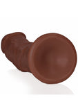 RealRock Realistic Skin - Curved Realistic Dildo with Suction Cup - 7" / 18 cm - Brown