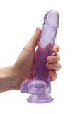 REALROCK Crystal 8 in Realistic Dong with Balls