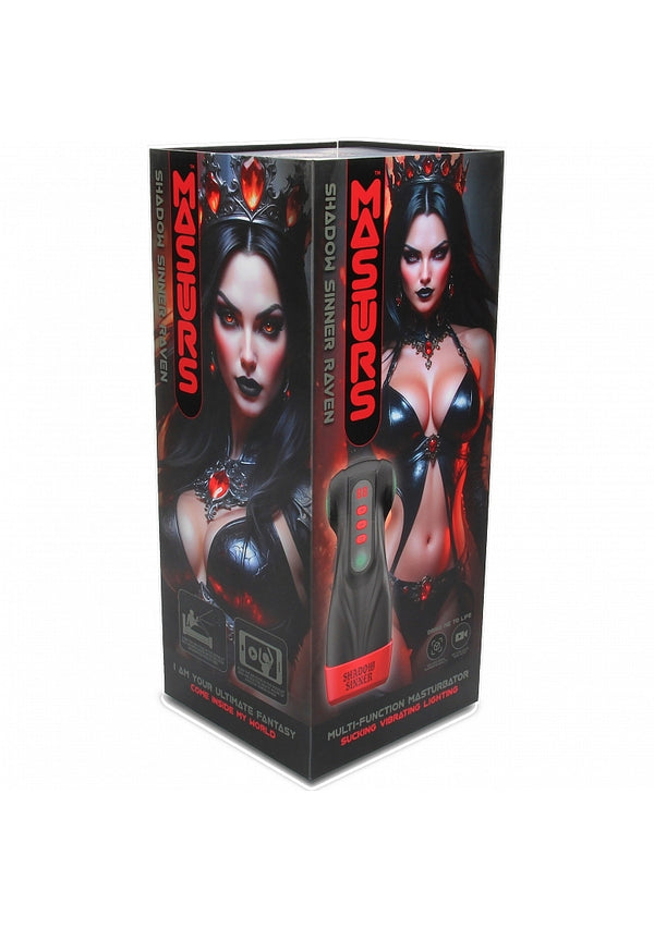 Masturs Raven Shadow Sinner Rechargeable Multi Function Masturbator - Black