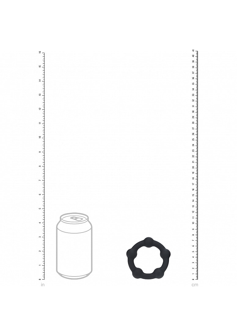 LEVELZ - Beaded Silicone Cock Ring - L - 45mm - Black