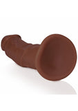 RealRock Realistic Skin - Curved Realistic Dildo with Suction Cup - 8" / 20,5 cm - Brown