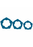 LEVELZ - Beaded Silicone Cock Ring Set of 3 (35mm, 40mm, 45mm) - Teal