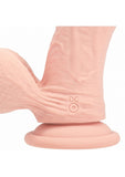 RealRock Rechargeable Silicone Dual Layered Vibrating Curved Dildo with Weighted Balls 8in
