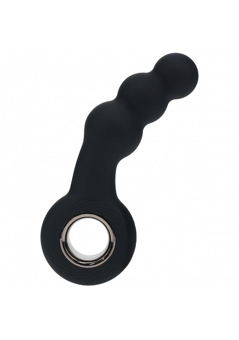 LEVELZ - Vibrating Beaded Silicone Prostate Massager with Loop - Black