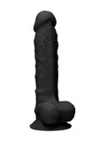 Silicone Dildo With Balls - 21,8 cm - Black