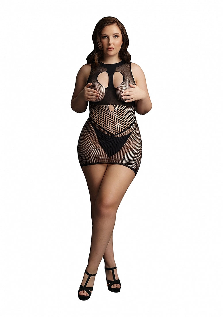 Duo Net Open Cup Mini Dress