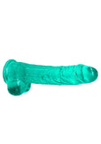 9" / 25 cm Realistic Dildo With Balls - Turquoise