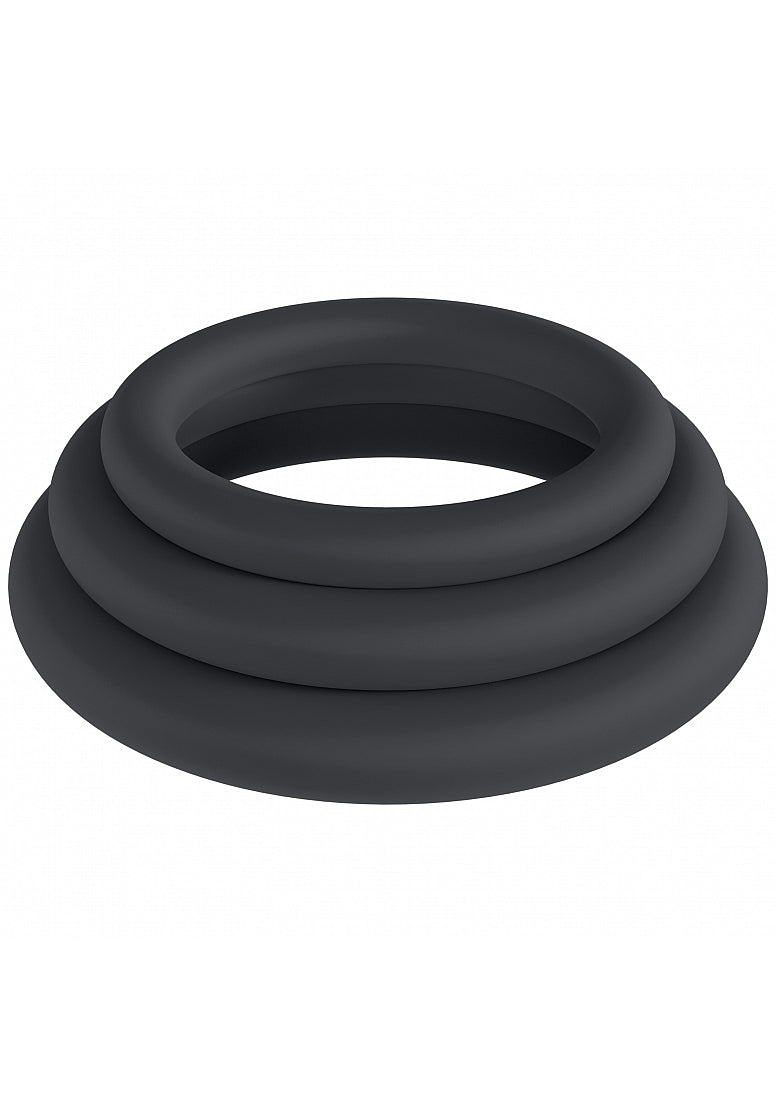 LEVELZ - Classic Silicone Cock Ring Set of 3 (XS/S/M) - Black