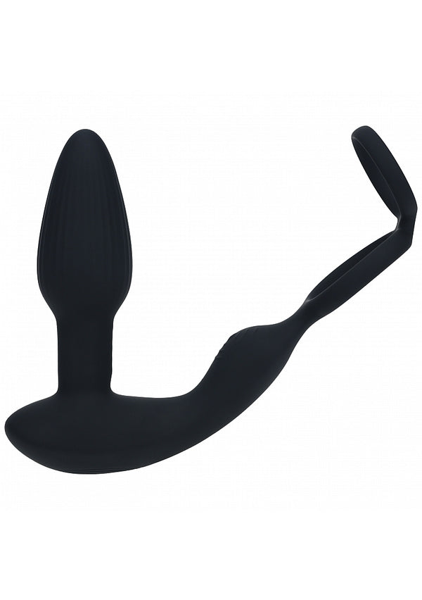 LEVELZ - Dual Vibrating Remote Control & Rotating Beads Silicone Prostate Stimulator with Cock & Bal