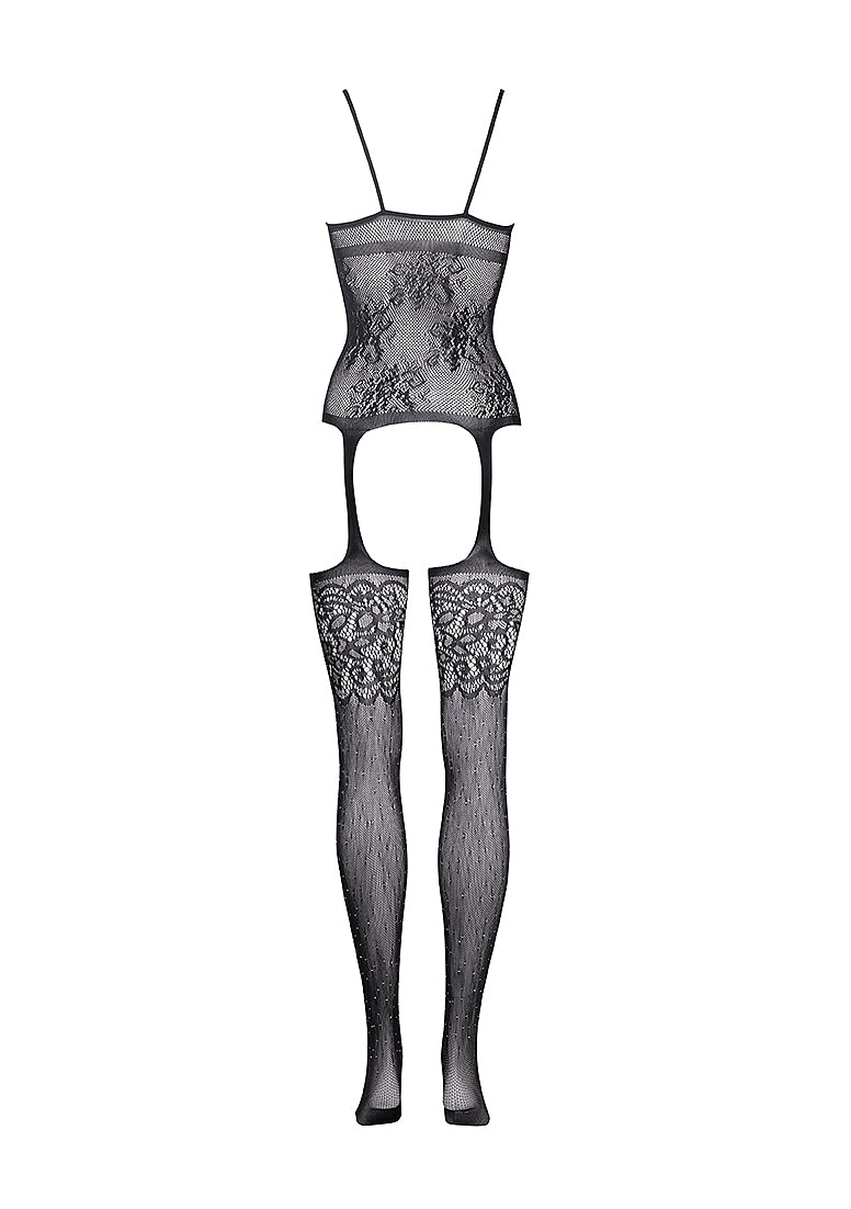 Suspender Rhinestone Bodystocking