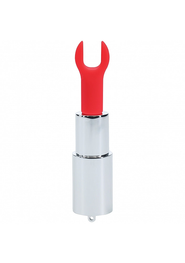 Loveline Candy Lipstick Rechargeable Silicone Vibrator with Interchangeable Heads - Green