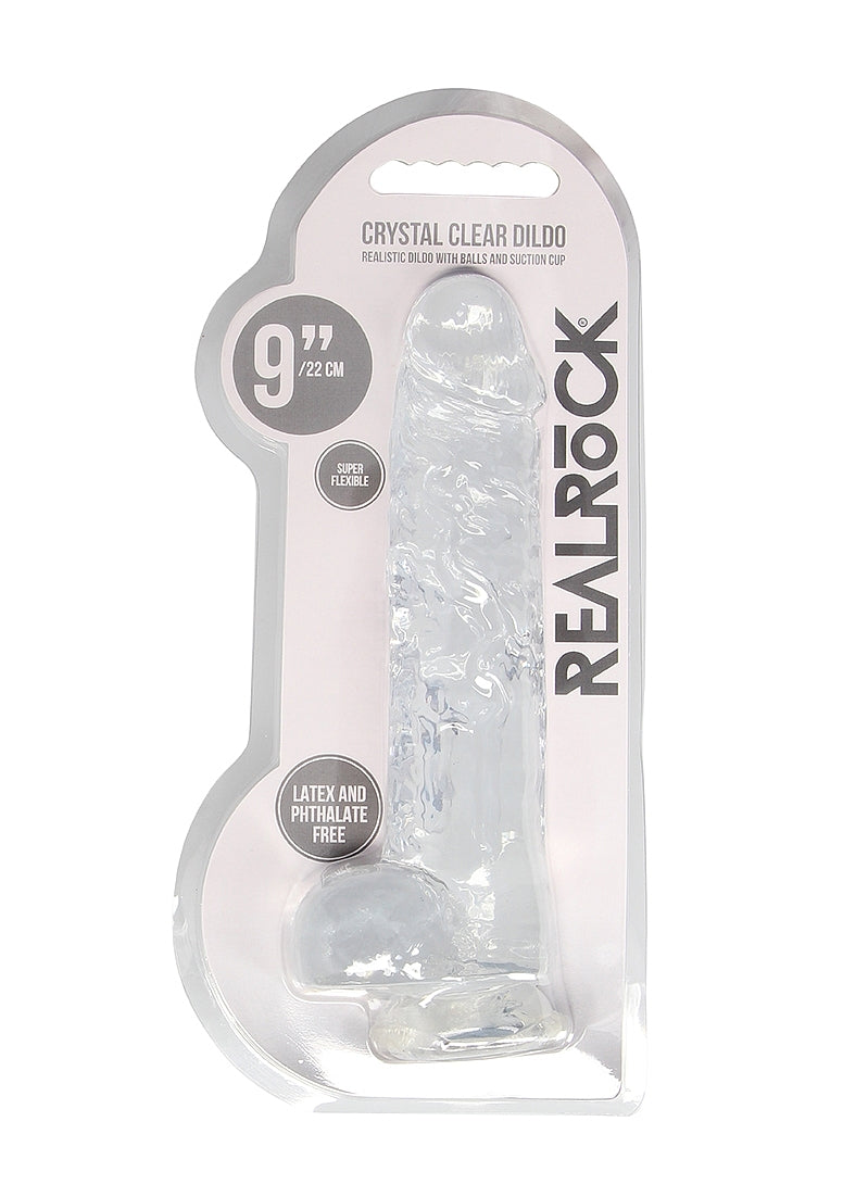 REALROCK Crystal 9 in Realistic Dong with Balls