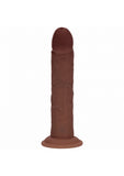Realrock Dual Layered Rechargeable Silicone Curved Realistic Vibrating Dildo with Suction Cup 8in
