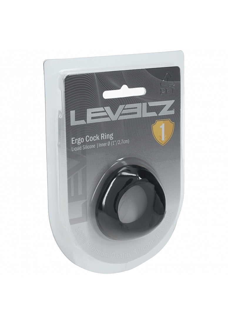 LEVELZ - Ergo Liquid Silicone Cock Ring - Black
