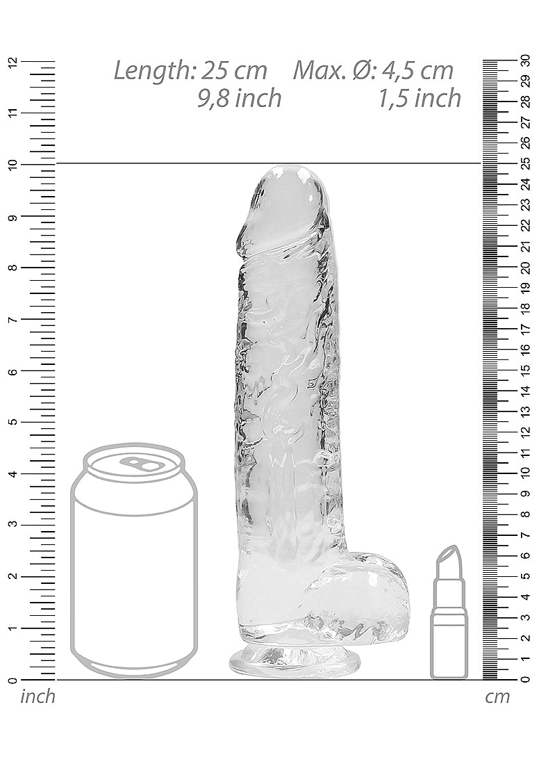 REALROCK Crystal 9 in Realistic Dong with Balls