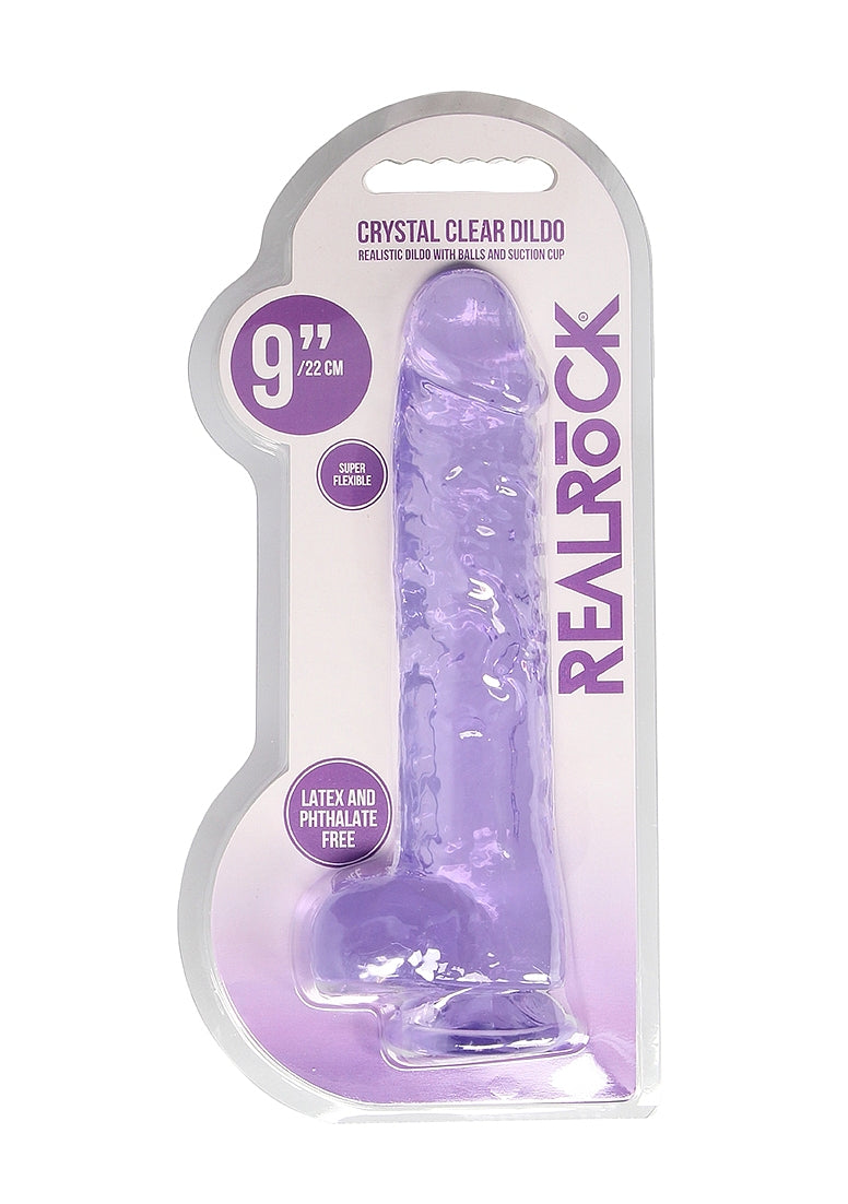 REALROCK Crystal 9 in Realistic Dong with Balls