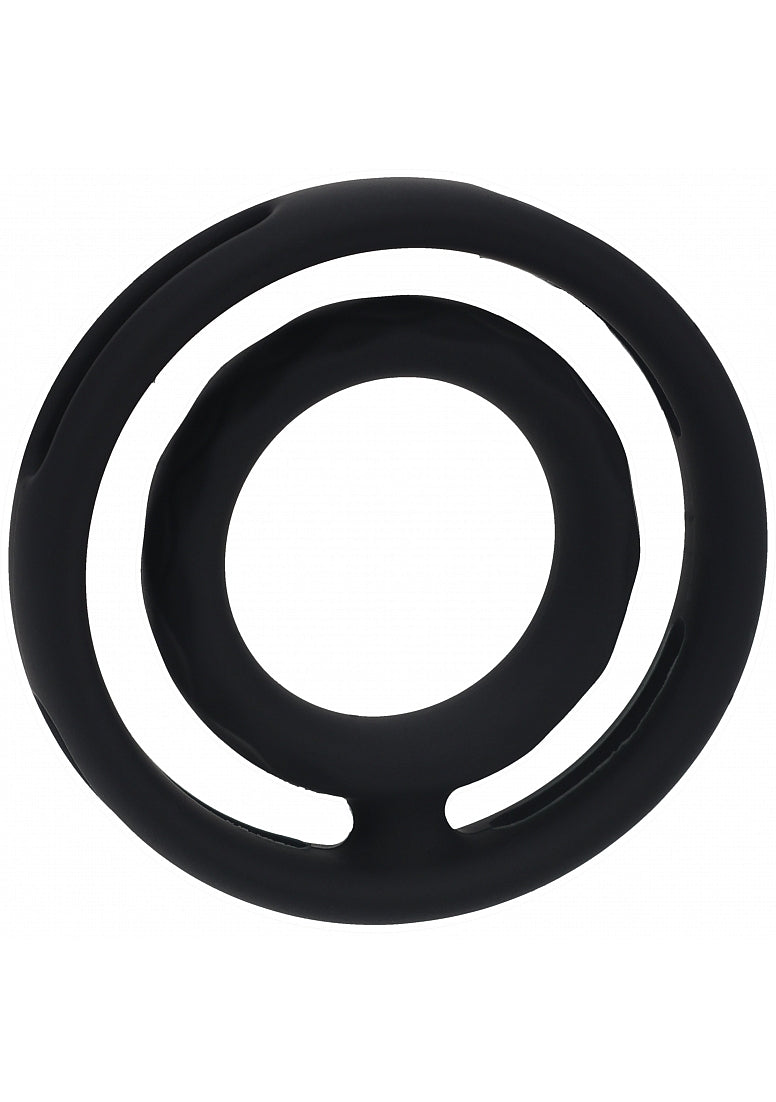 LEVELZ - Classic Grooved Silicone Cock & Ball Ring - Black