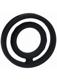 LEVELZ - Classic Grooved Silicone Cock & Ball Ring - Black
