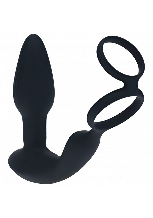 LEVELZ - Dual Vibrating Remote Control & Rotating Beads Silicone Prostate Stimulator with Cock & Bal