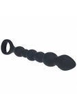 LEVELZ - Beaded Snake Silicone Anal Probe with Loop - Black