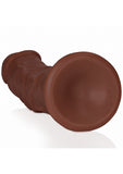 RealRock Realistic Skin - Curved Realistic Dildo with Suction Cup - 7" / 18 cm - Brown